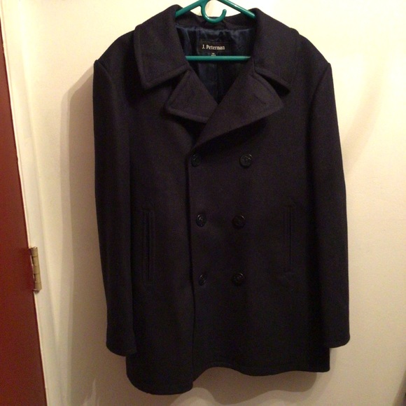 J Peterman Wool Mens Pea Coat 